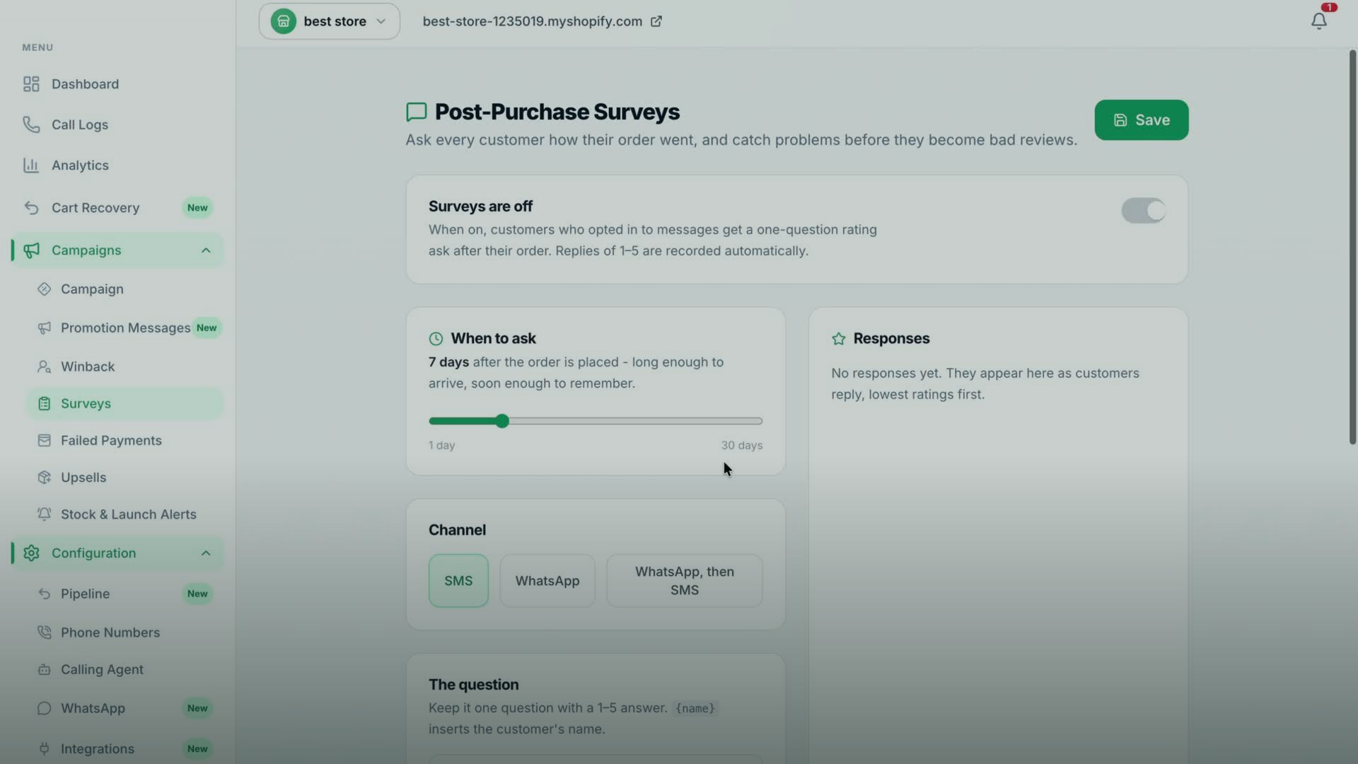 Post-Purchase Surveys demo