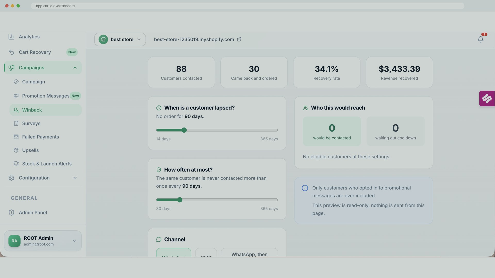Customer Winback demo